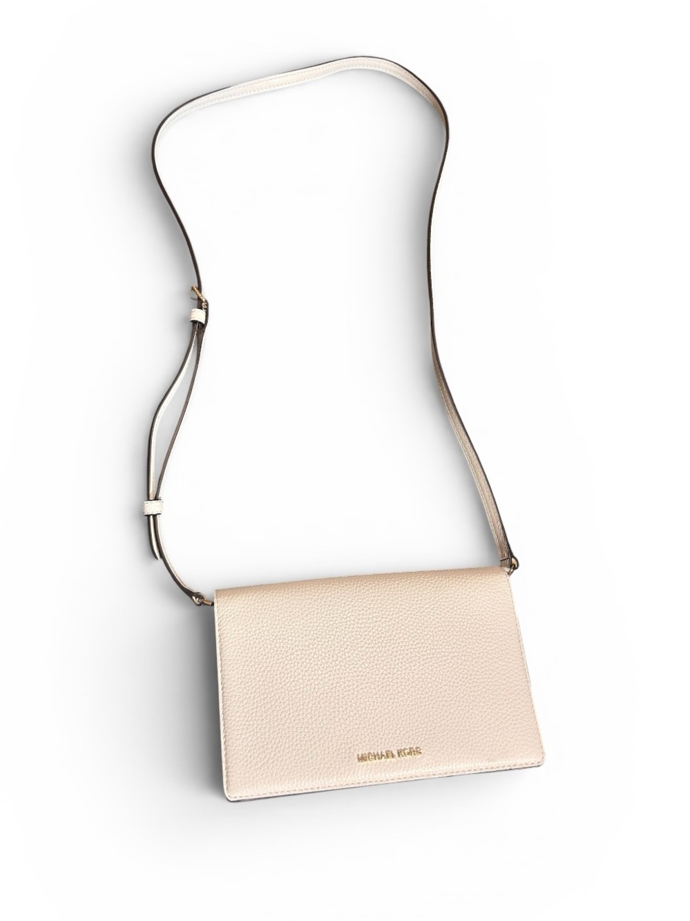 Michael Kors Optic White Pebbled Leather Flap Crossbody NWT - Picture 3 of 11